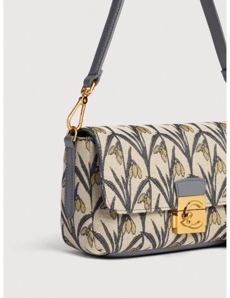 Borsa baguette in jacquard floreale Coccinelle C-Me Lock Medium – Multicolor Stove - foto 4