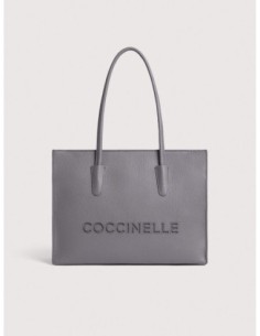 Borsa shopping in pelle con grana Coccinelle Myrtha26 Medium – Stove - foto 1