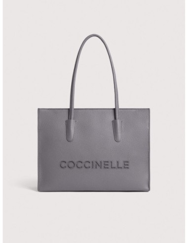 Borsa shopping in pelle con grana Coccinelle Myrtha26 Medium – Stove - foto 1