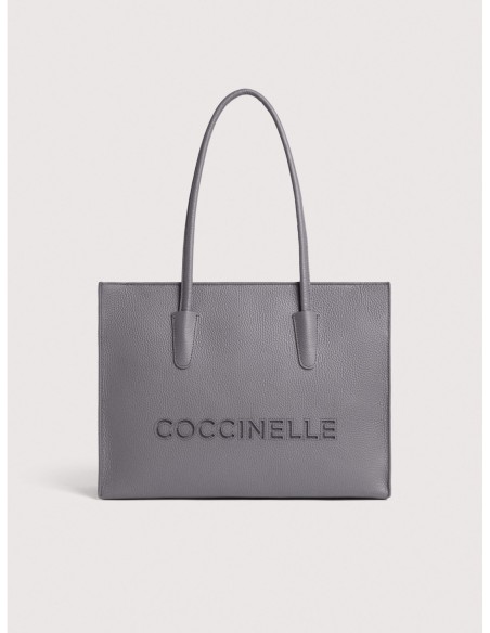 Borsa shopping in pelle con grana Coccinelle Myrtha26 Medium – Stove - foto 1