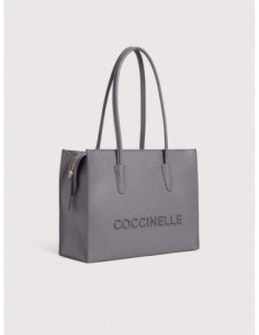 Borsa shopping in pelle con grana Coccinelle Myrtha26 Medium – Stove - foto 1 2