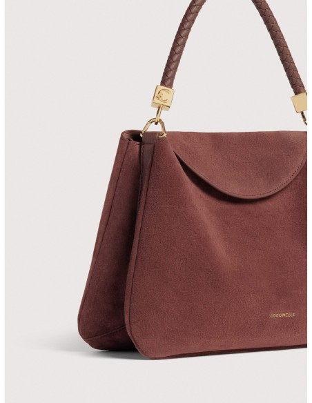 Borsa a mano in camoscio Coccinelle Tiggy Medium – Berry - foto 4