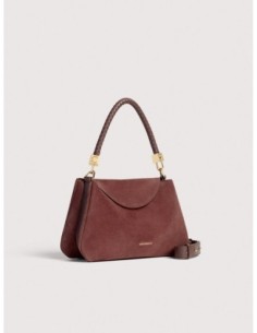 Borsa a mano in camoscio Coccinelle Tiggy Small – Berry - foto 1 2