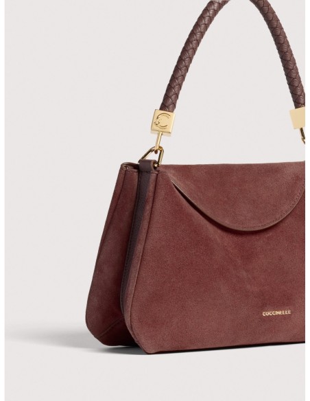 Borsa a mano in camoscio Coccinelle Tiggy Small – Berry - foto 4