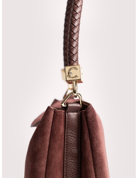 Borsa a mano in camoscio Coccinelle Tiggy Small – Berry - foto 6