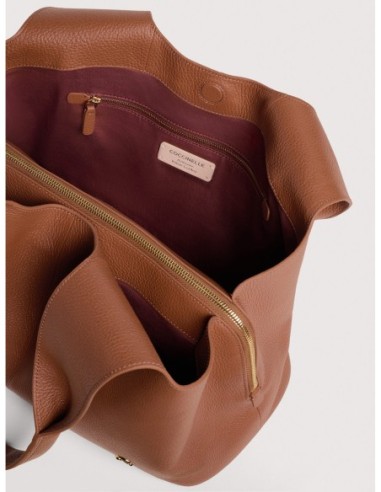 Borsa shopping in pelle con grana Coccinelle Nell Large – Cognac - foto 3