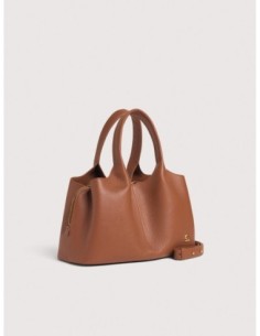 Borsa a mano in pelle con grana Coccinelle Nell Medium – Cognac - foto 1 2