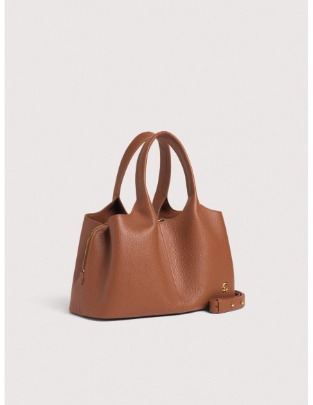 Borsa a mano in pelle con grana Coccinelle Nell Medium – Cognac - foto 2