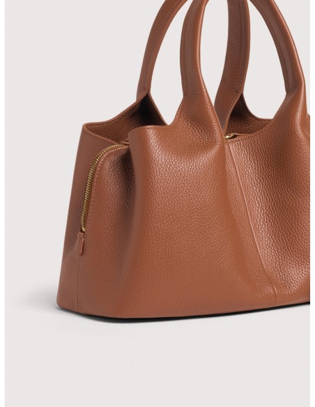 Borsa a mano in pelle con grana Coccinelle Nell Medium – Cognac - foto 4