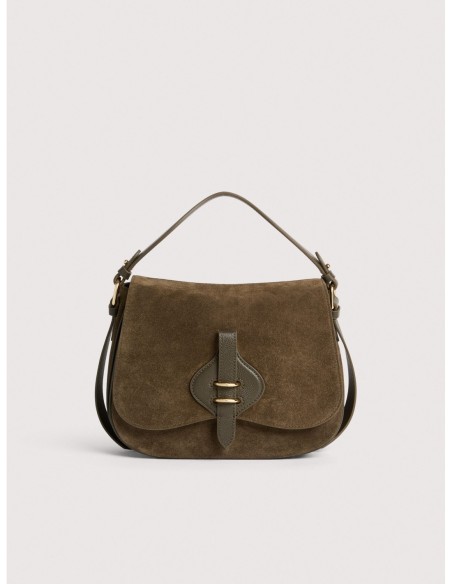 Borsa a mano in camoscio Coccinelle Mavery Medium – Fango - foto 1