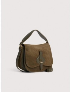 Borsa a mano in camoscio Coccinelle Mavery Medium – Fango - foto 1 2