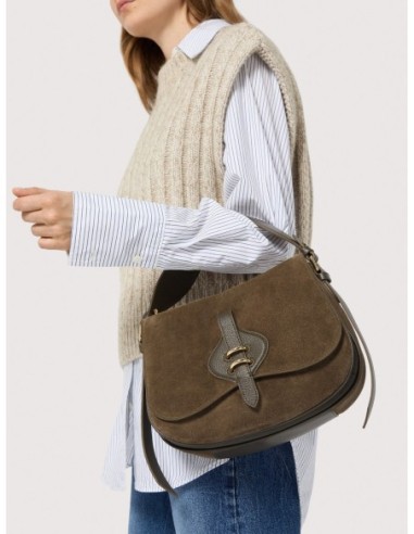 Borsa a mano in camoscio Coccinelle Mavery Medium – Fango - foto 6