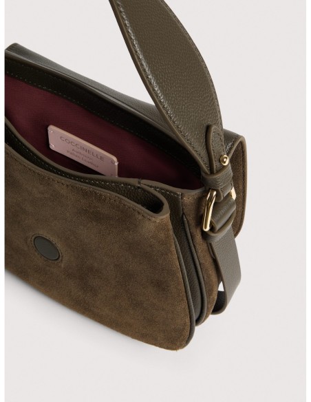 Borsa a mano in camoscio Coccinelle Mavery Small – Fango - foto 3