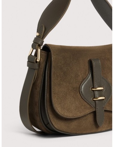 Borsa a mano in camoscio Coccinelle Mavery Small – Fango - foto 4