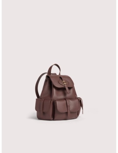 Zaino in pelle con grana Coccinelle Mavery Pocket Medium – Berry - foto 2