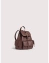 Zaino in pelle con grana Coccinelle Mavery Pocket Medium – Berry