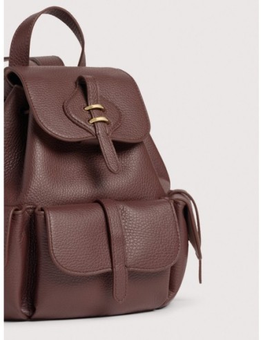 Zaino in pelle con grana Coccinelle Mavery Pocket Medium – Berry - foto 5