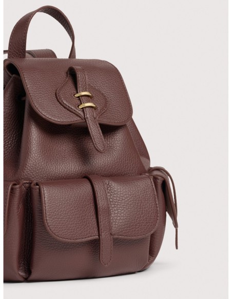 Zaino in pelle con grana Coccinelle Mavery Pocket Medium – Berry - foto 5