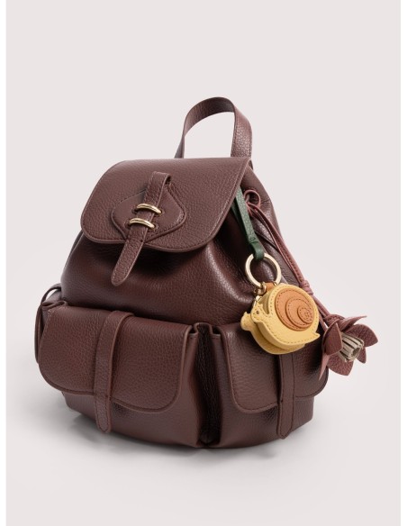 Zaino in pelle con grana Coccinelle Mavery Pocket Medium – Berry - foto 7