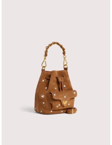 Borsa secchiello in camoscio ricamato Coccinelle Beat Generation Small – Cognac - foto 2
