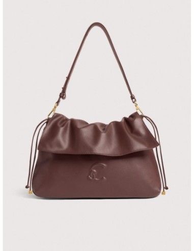 Borsa a spalla in pelle liscia Coccinelle Lidia Medium – Berry - foto 1