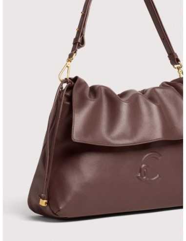 Borsa a spalla in pelle liscia Coccinelle Lidia Medium – Berry - foto 4