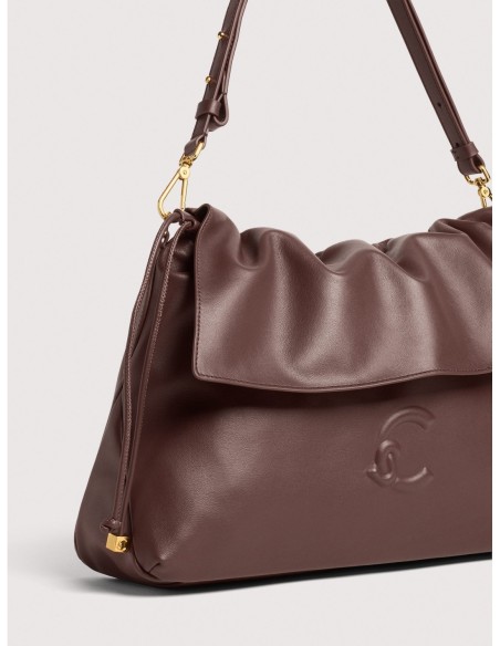 Borsa a spalla in pelle liscia Coccinelle Lidia Medium – Berry - foto 4