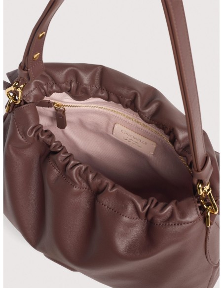 Borsa a spalla in pelle liscia Coccinelle Lidia Small – Berry - foto 3