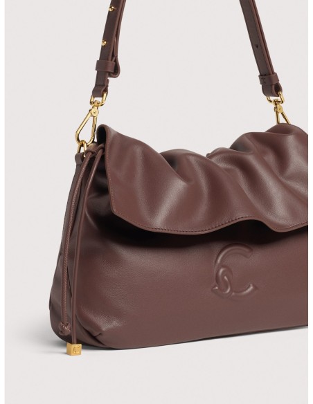 Borsa a spalla in pelle liscia Coccinelle Lidia Small – Berry - foto 4