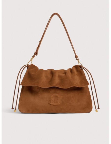 Borsa a spalla in camoscio Coccinelle Lidia Medium – Cognac - foto 1