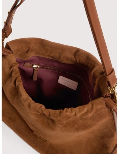 Borsa a spalla in camoscio Coccinelle Lidia Medium – Cognac - foto 3