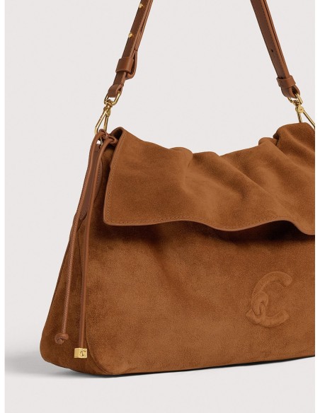 Borsa a spalla in camoscio Coccinelle Lidia Medium – Cognac - foto 4