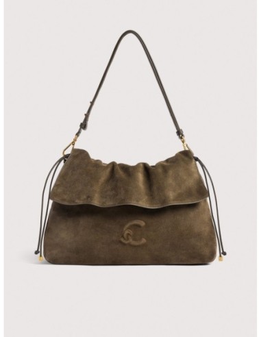 Borsa a spalla in camoscio Coccinelle Lidia Medium – Fango - foto 1