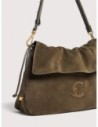 Borsa a spalla in camoscio Coccinelle Lidia Medium – Fango