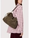 Borsa a spalla in camoscio Coccinelle Lidia Medium – Fango
