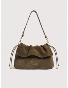 Borsa a spalla in camoscio Coccinelle Lidia Small – Fango - foto 1