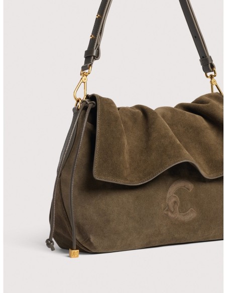Borsa a spalla in camoscio Coccinelle Lidia Small – Fango - foto 4