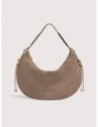 Borsa a spalla in camoscio Coccinelle Thess Large – Warm Taupe
