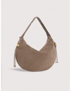 Borsa a spalla in camoscio Coccinelle Thess Large – Warm Taupe - foto 1 2