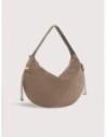 Borsa a spalla in camoscio Coccinelle Thess Large – Warm Taupe