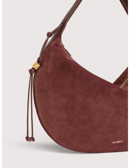 Borsa a spalla in camoscio Coccinelle Thess Large – Berry - foto 4
