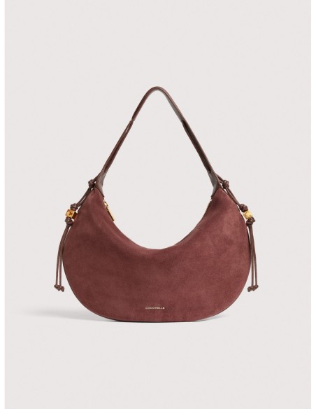 Borsa a spalla in camoscio Coccinelle Thess Medium – Berry - foto 1