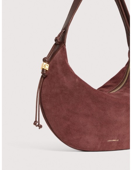 Borsa a spalla in camoscio Coccinelle Thess Medium – Berry - foto 4