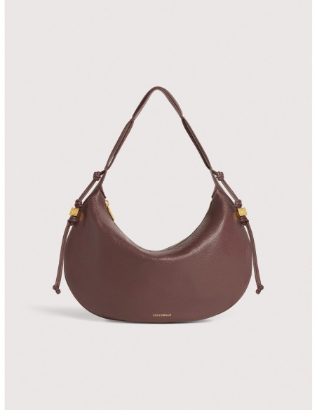 Borsa a spalla in pelle con grana Coccinelle Thess Medium – Berry - foto 1