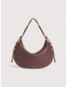 Borsa a spalla in pelle con grana Coccinelle Thess Medium – Berry