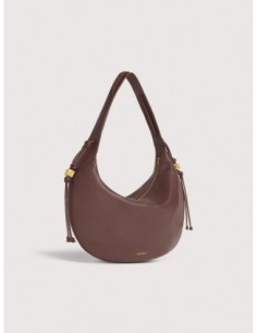 Borsa a spalla in pelle con grana Coccinelle Thess Medium – Berry - foto 1 2