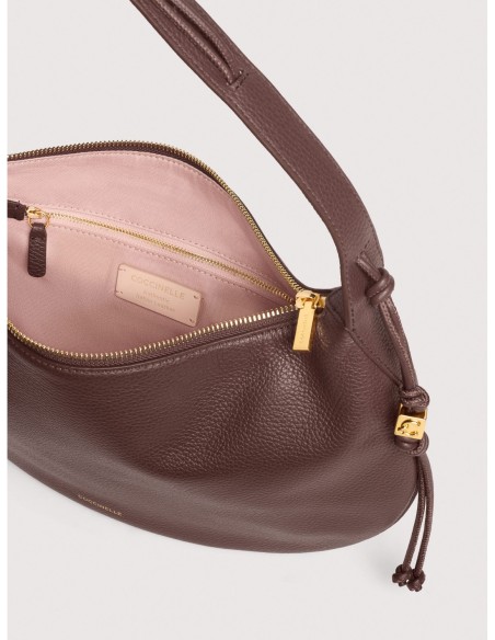 Borsa a spalla in pelle con grana Coccinelle Thess Medium – Berry - foto 3