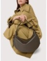 Borsa a spalla in pelle con grana Coccinelle Thess Medium – Berry