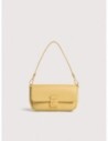 Borsa baguette in pelle con grana Coccinelle C-Me Lock Medium – Honey