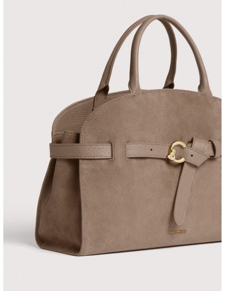 Borsa a mano in camoscio Coccinelle Sabine Medium – Warm Taupe - foto 4